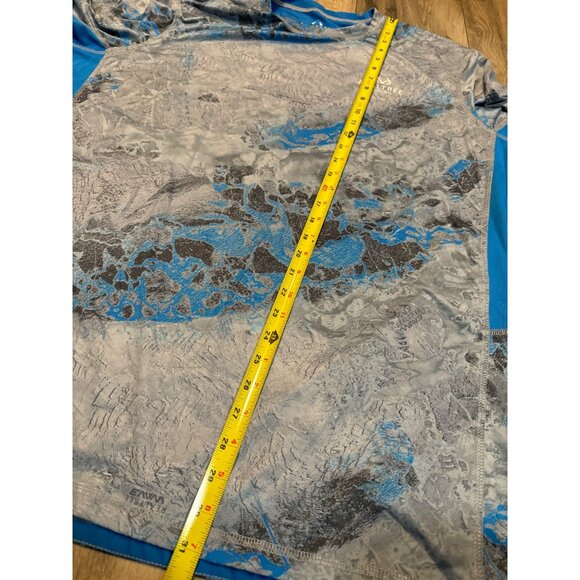 Realtree Fishing 2XL Mens Long Sleeve Performance Fishing Shirt Gray & Blue Poly - Picture 6 of 7